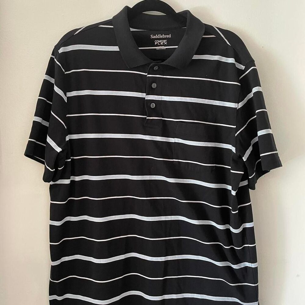 Saddlebred Men's Black and Navy Polo-shirts